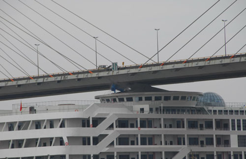Chinese Cruise Ship Strikes Bridge